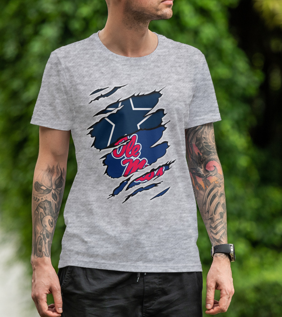Ole Miss Cowboys Star Distressed T-Shirt