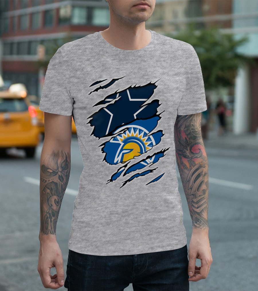 Dallas Cowboys San Jose State Spartans Fan Crossover T-Shirt