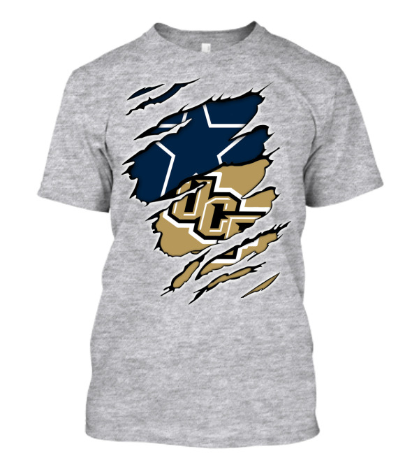 Cowboys UCF Rip Design Cowboys Star Gold T-Shirt