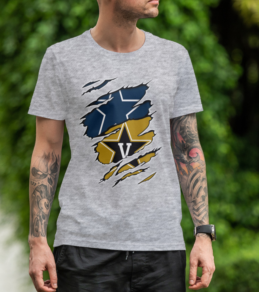Cowboys Vanderbilt Star Double Logo Tear T-Shirt