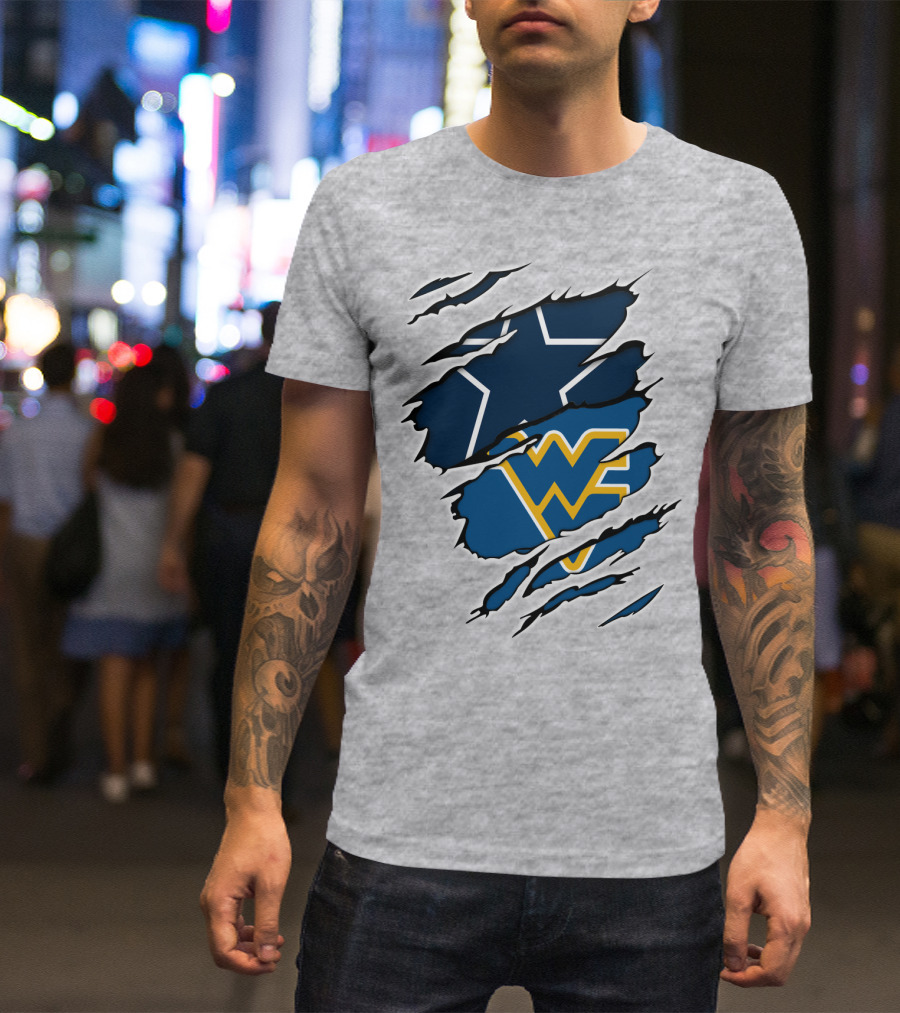 Dallas Cowboys West Virginia Mountaineers Fan Crossover T-Shirt