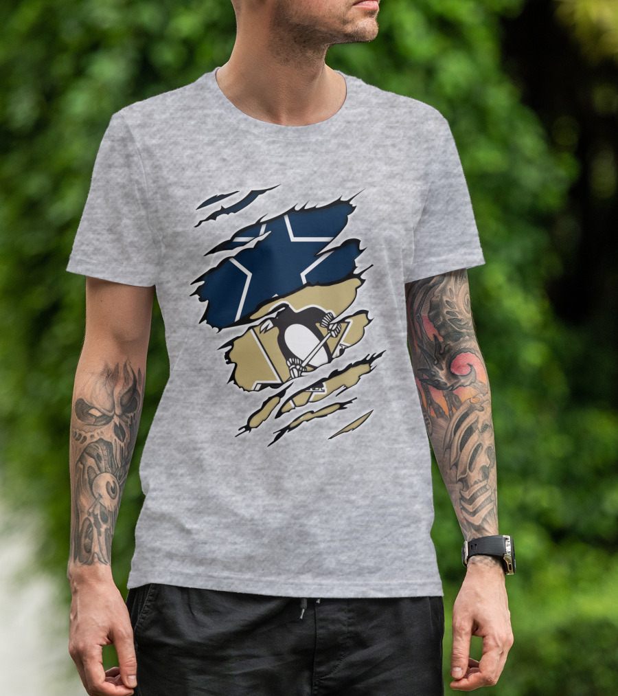 Cowboys Penguins Dallas Pittsburgh Fan T-Shirt
