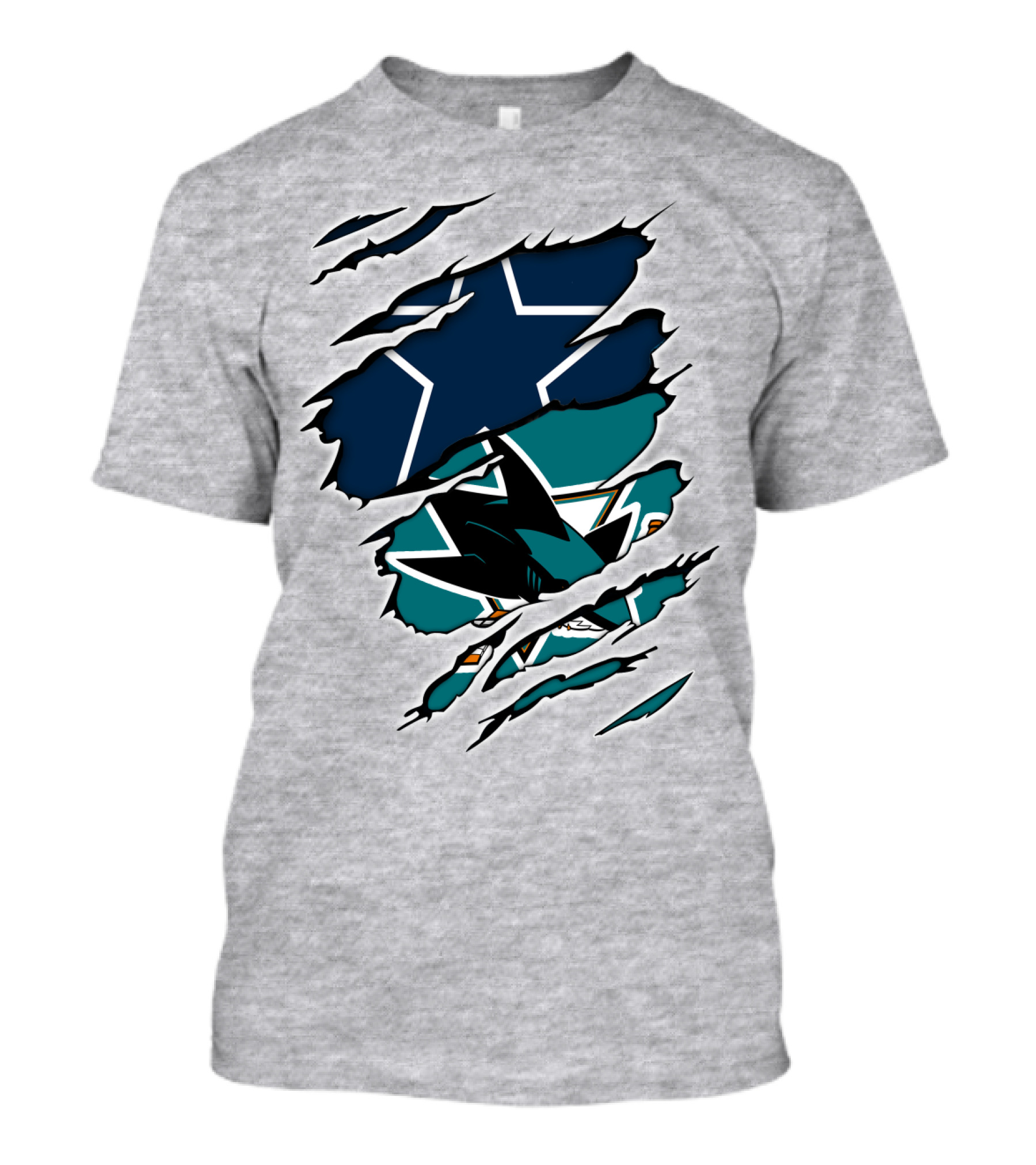 Dallas Cowboys San Jose Sharks Fan Crossover T-Shirt