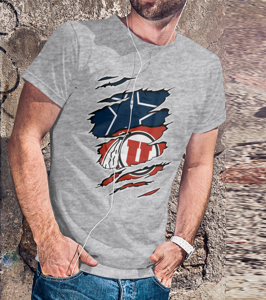 Cowboys Utah Utes Star Claw Rip T-Shirt