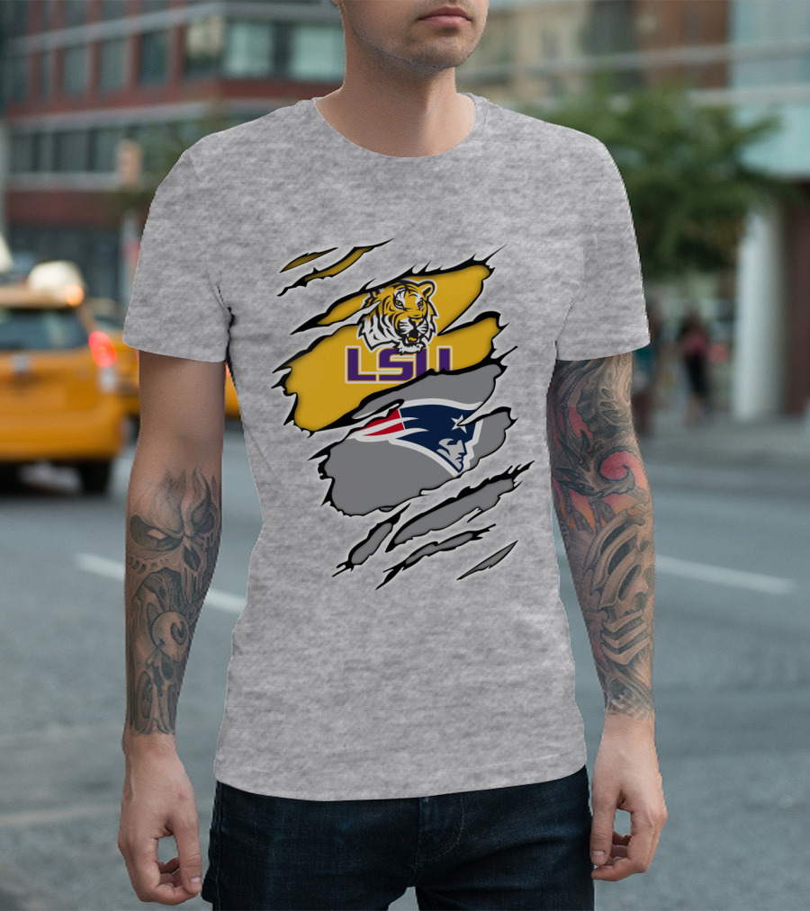LSU Tigers Patriots Crossover Claw Marks T-Shirt