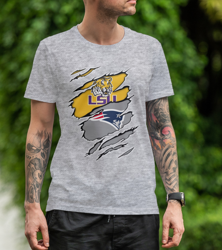 LSU Tigers Patriots Crossover Claw Marks T-Shirt