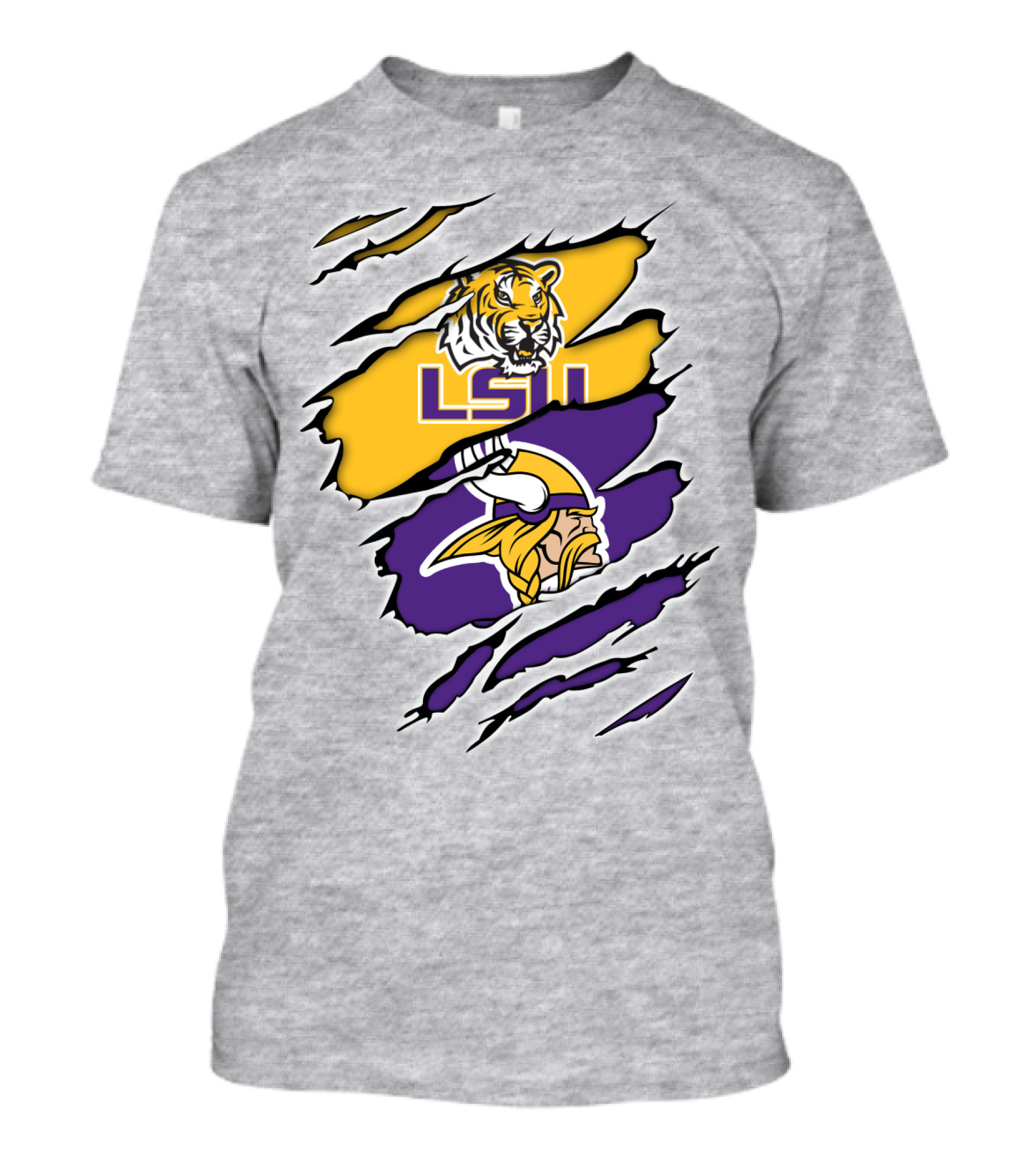 LSU Tigers Vikings Ripped T-Shirt