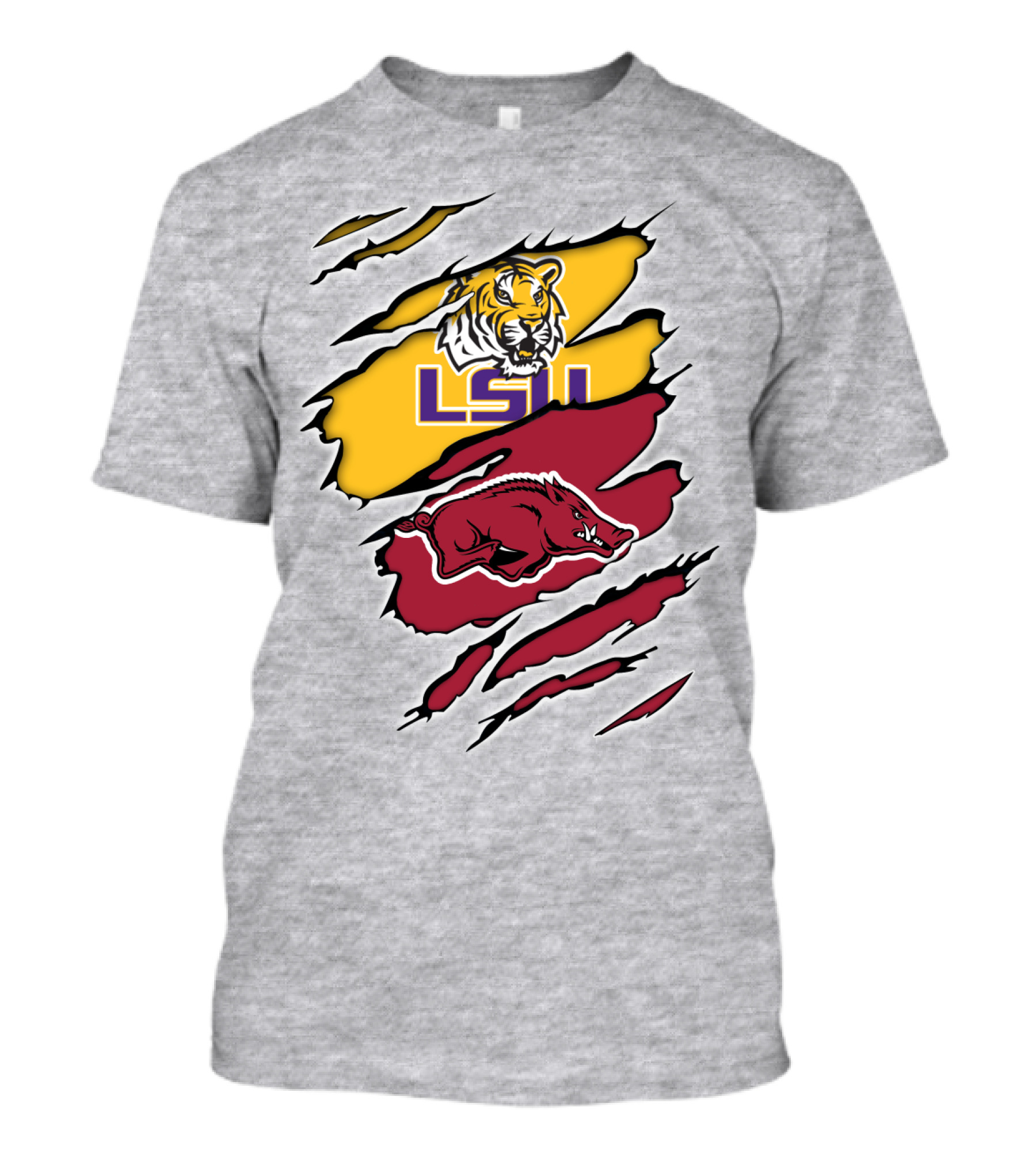 LSU Tigers Arkansas Razorbacks Rivalry Claw Marks T-Shirt