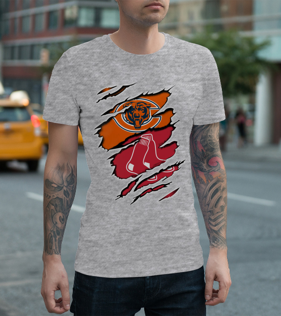 Bears Redsox Chicago Boston Sports Fusion T-Shirt