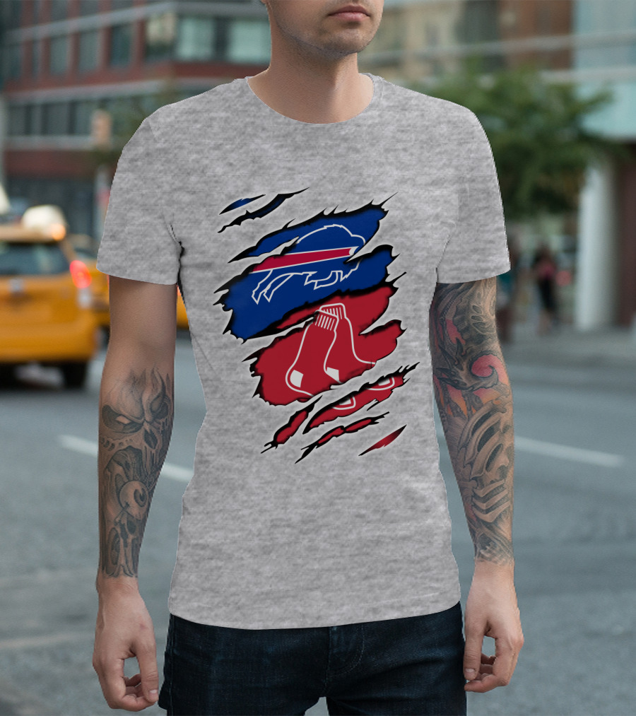 Bills Red Sox Buffalo New England Fan Gear T-Shirt