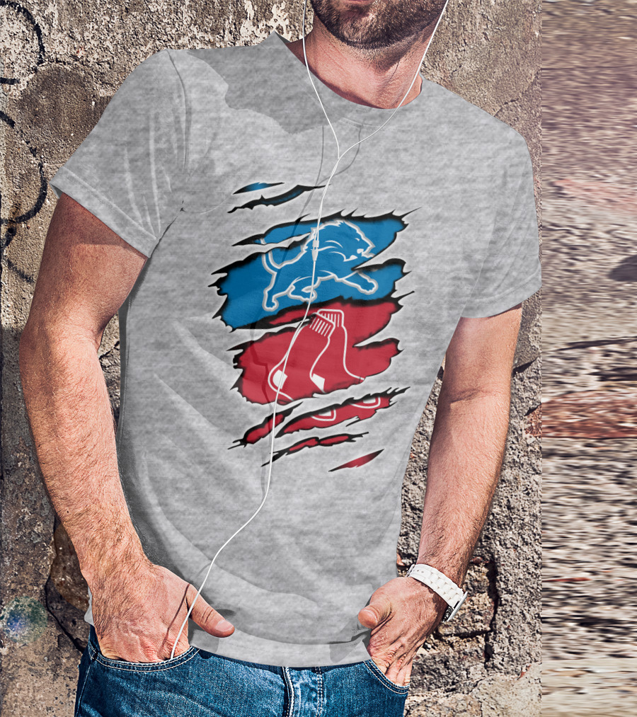 Lions Redsox Sports Crossover T-Shirt