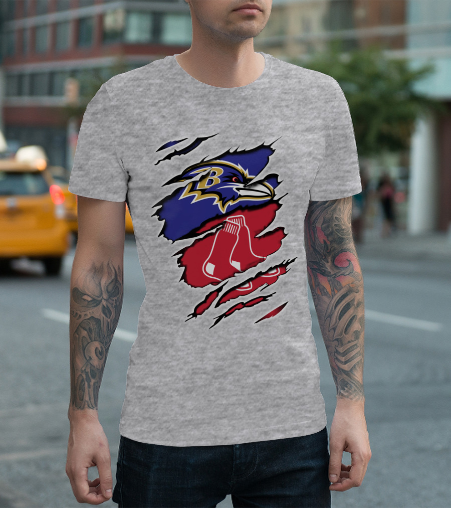 Ravens Redsox Ravens Redsox Baltimore New England T-Shirt