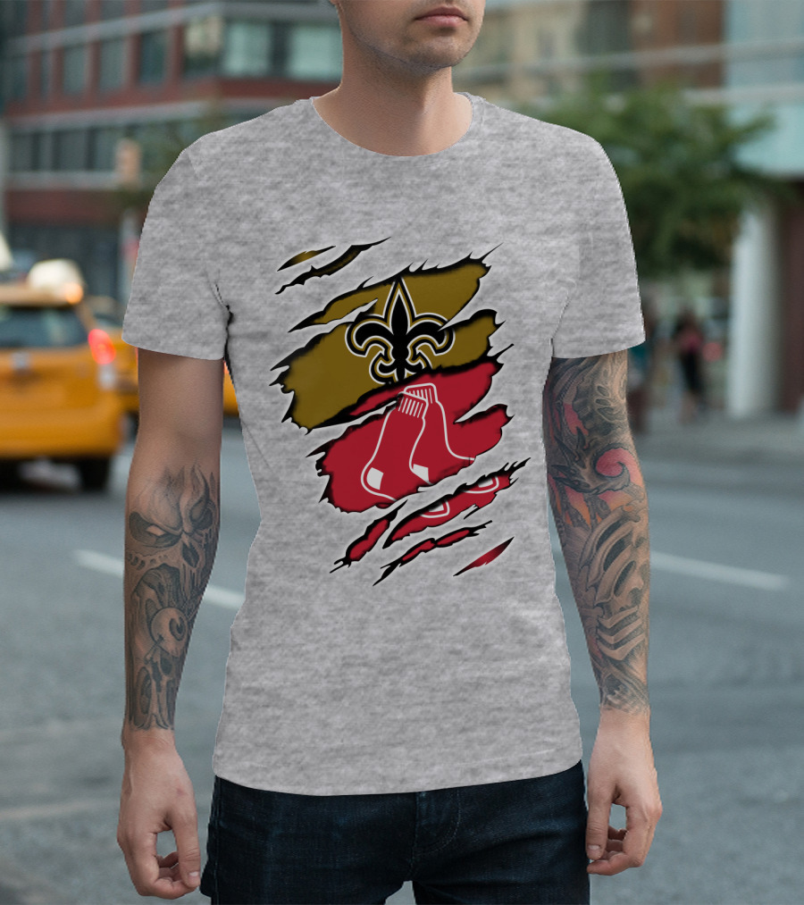 Saints Redsox Fleur-de-Lis and Red Socks Inspired T-Shirt