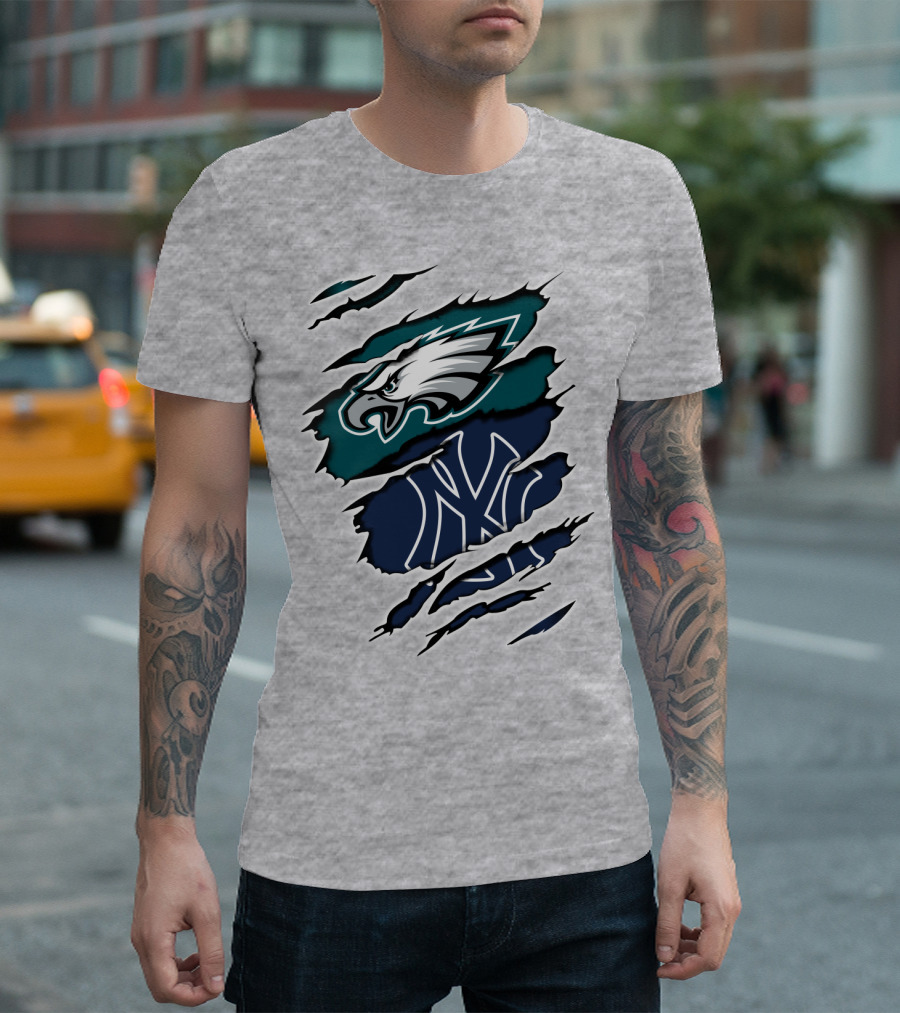 Eagles Yankees Fusion Ripped T-Shirt