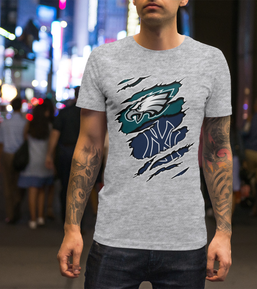 Eagles Yankees Fusion Ripped T-Shirt