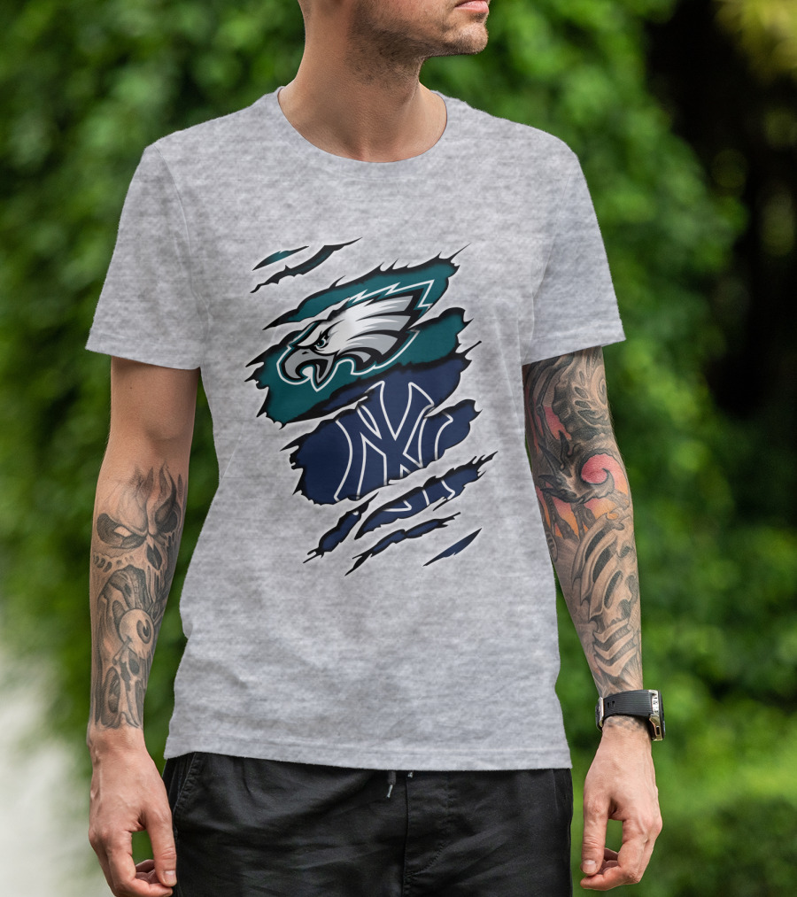 Eagles Yankees Fusion Ripped T-Shirt