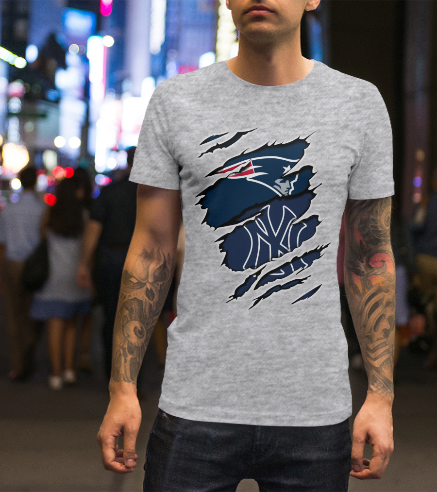 Patriots Yankees Logos Mashup T-Shirt