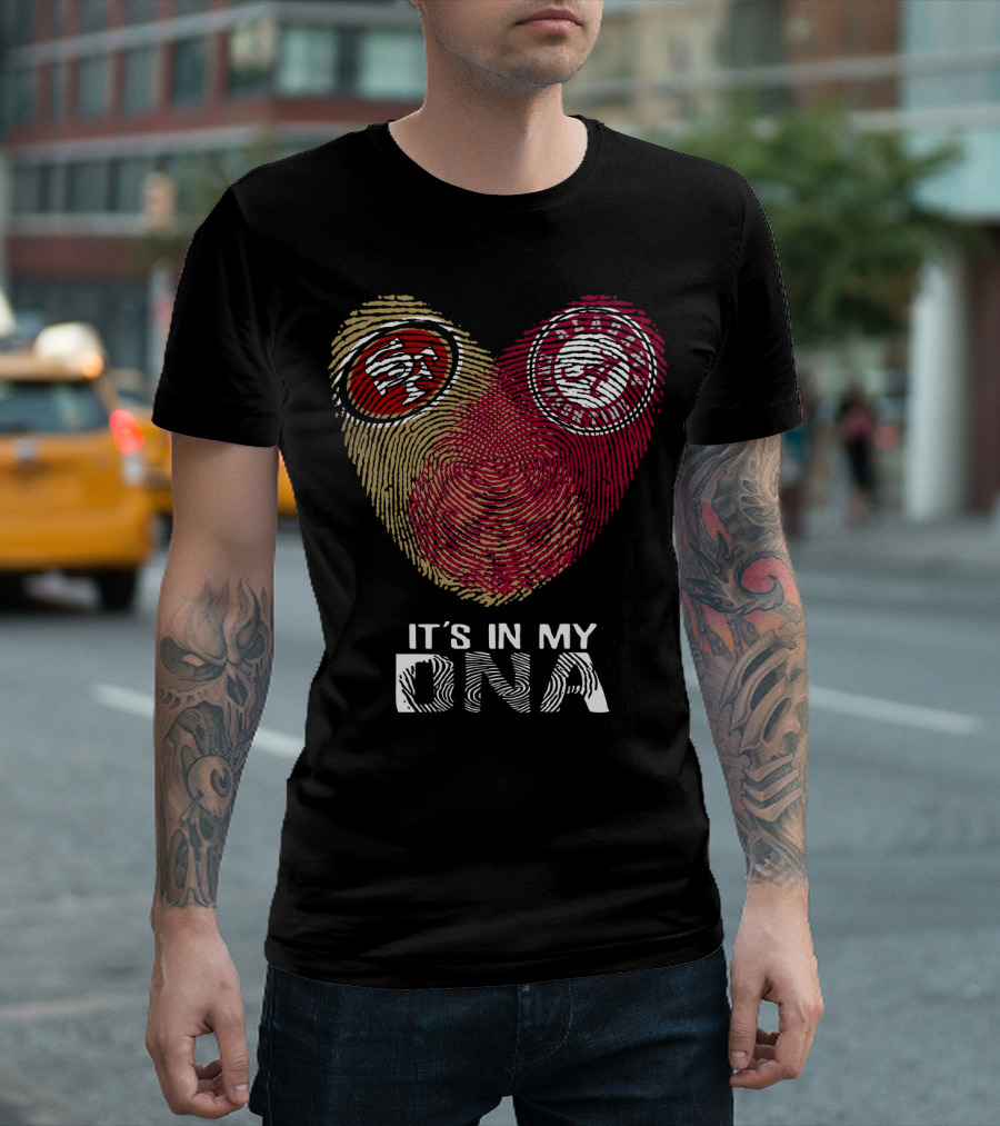 49Ers Alabama It's In My DNA Fingerprint Heart T-Shirt