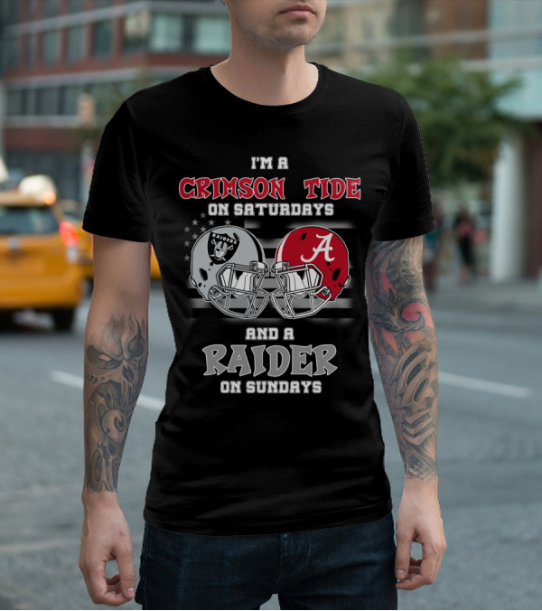 I'm A Crimson Tide On Saturdays And A Raider On Sundays T-Shirt