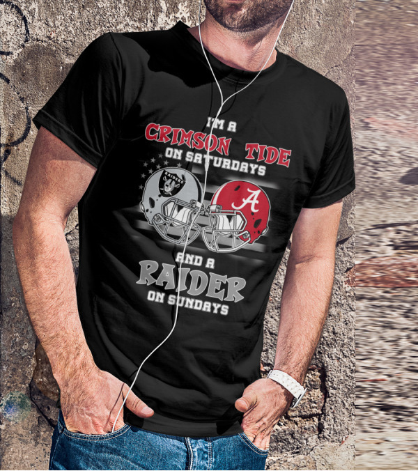 I'm A Crimson Tide On Saturdays And A Raider On Sundays T-Shirt