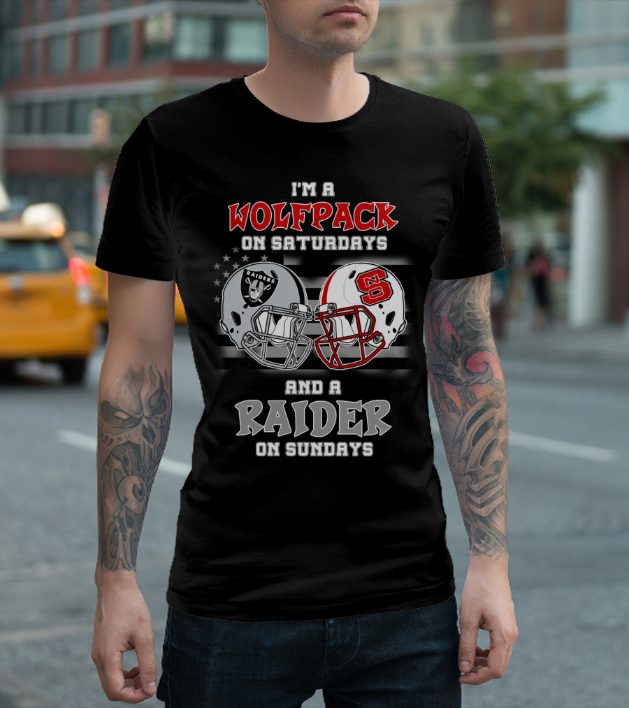 I'm A Wolfpack On Saturdays And A Raider On Sundays T-Shirt