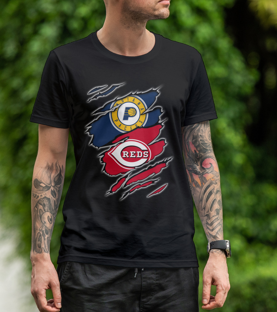 Indiana Pacers Cincinnati Reds Logo Mashup T-Shirt