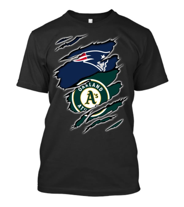 New England Patriots Oakland Athletics Logo Fusion T-Shirt