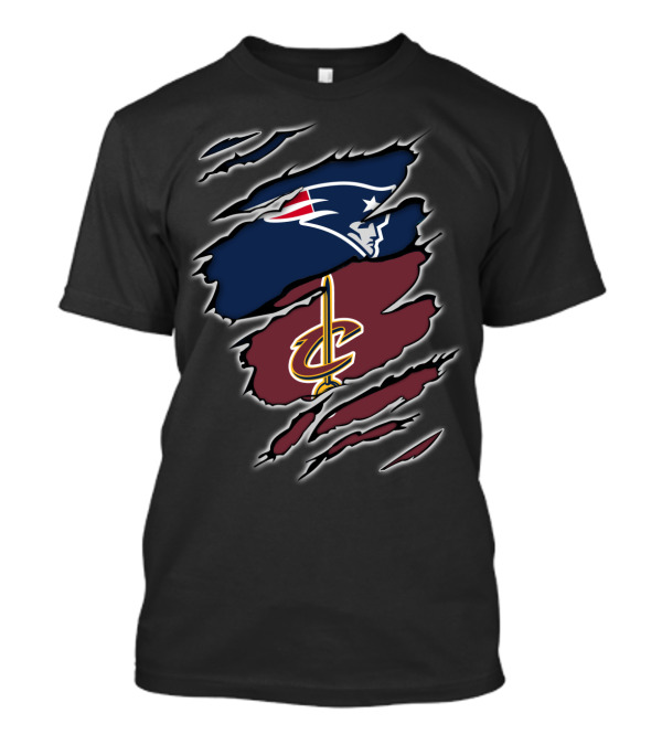 Patriots Cleveland Cavaliers Dual Logo Rip T-Shirt