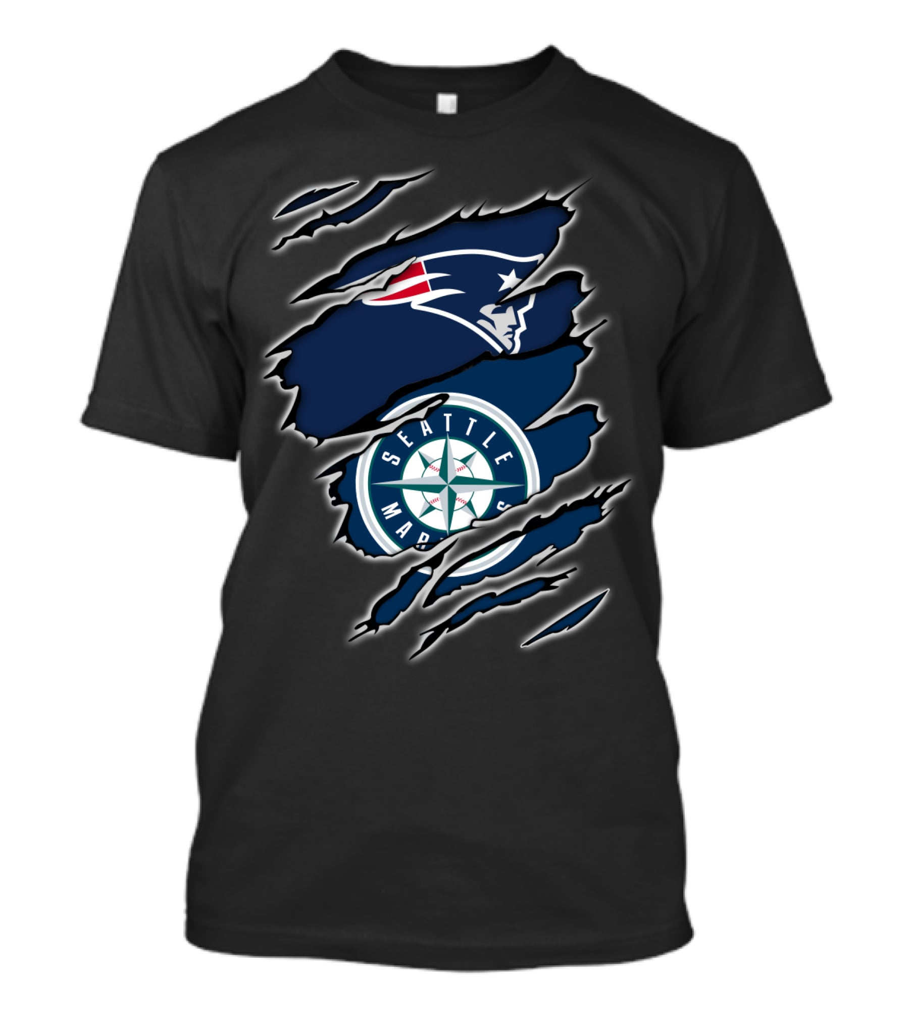 Patriots Logo With Seattle Mariners Emblem T-Shirt