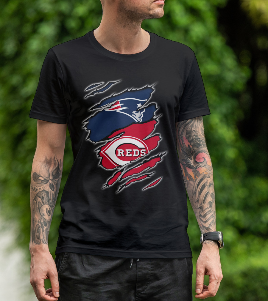 Patriots And Cincinnati Reds Fan Collaboration T-Shirt