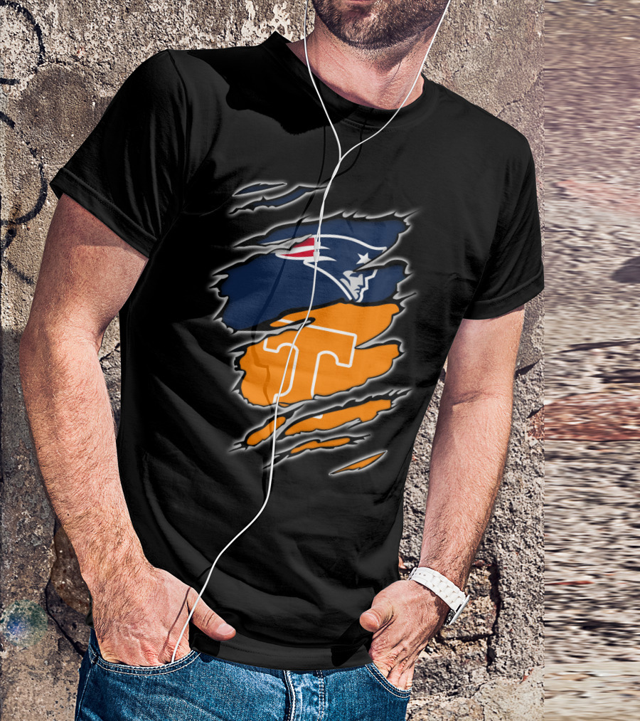 Patriots New England Tennessee Volunteers Split T-Shirt