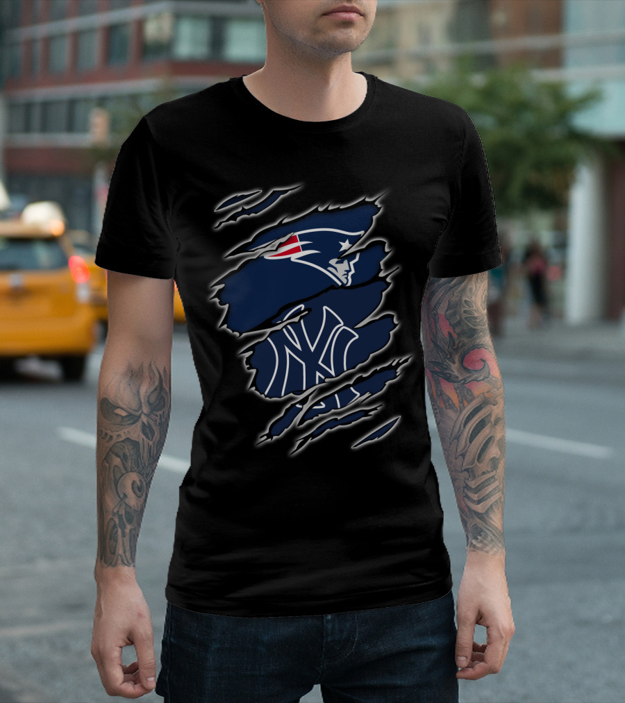 Patriots and Yankees Logo Fusion T-Shirt