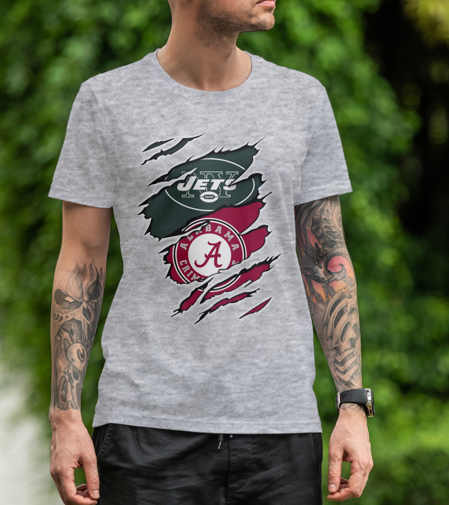 Jets Alabama Crimson Tide Crossover T-Shirt