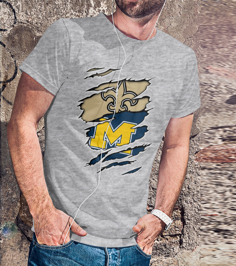 Michigan Saints Fleur-de-Lis Logo With Block M T-Shirt