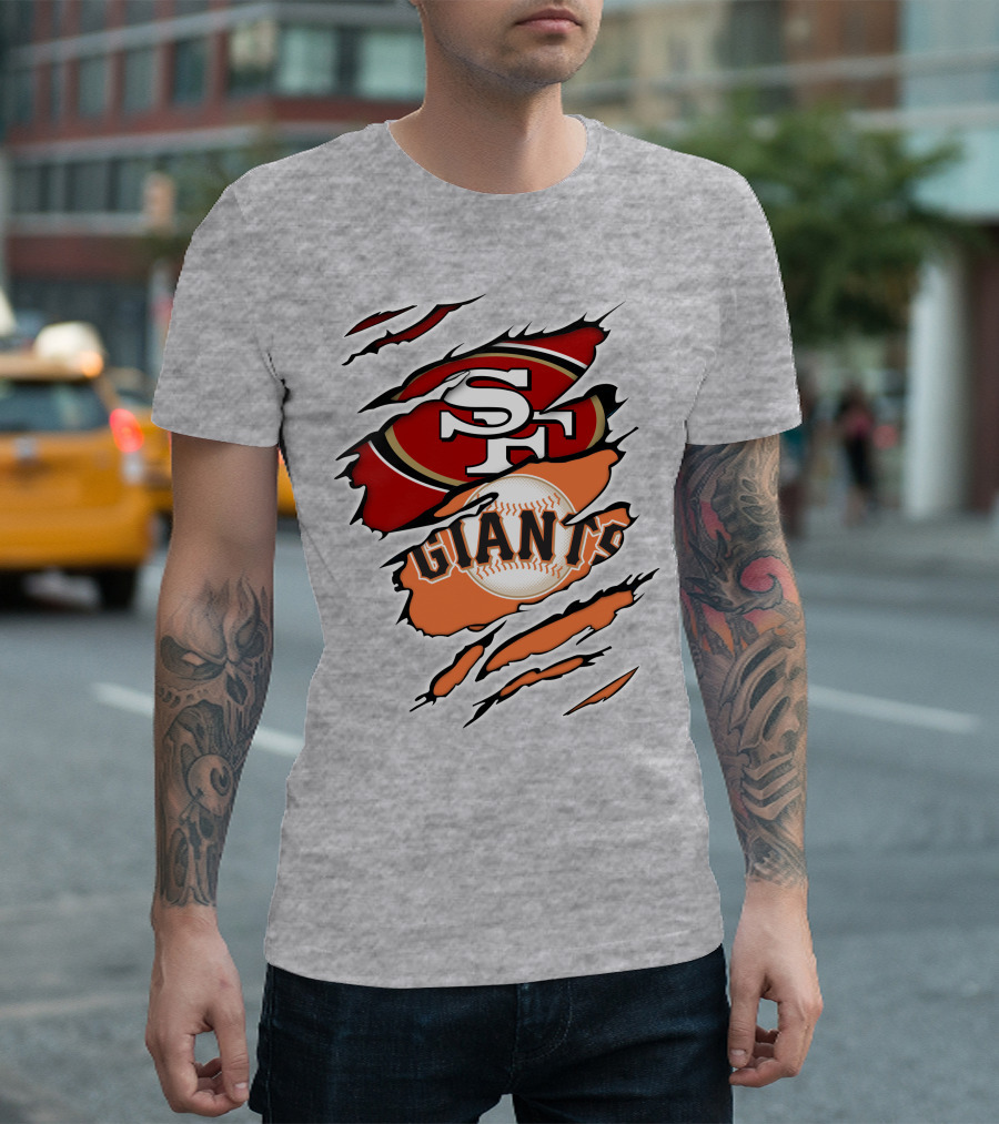 Giants Sf 49ers Baseball Football Combination T-Shirt