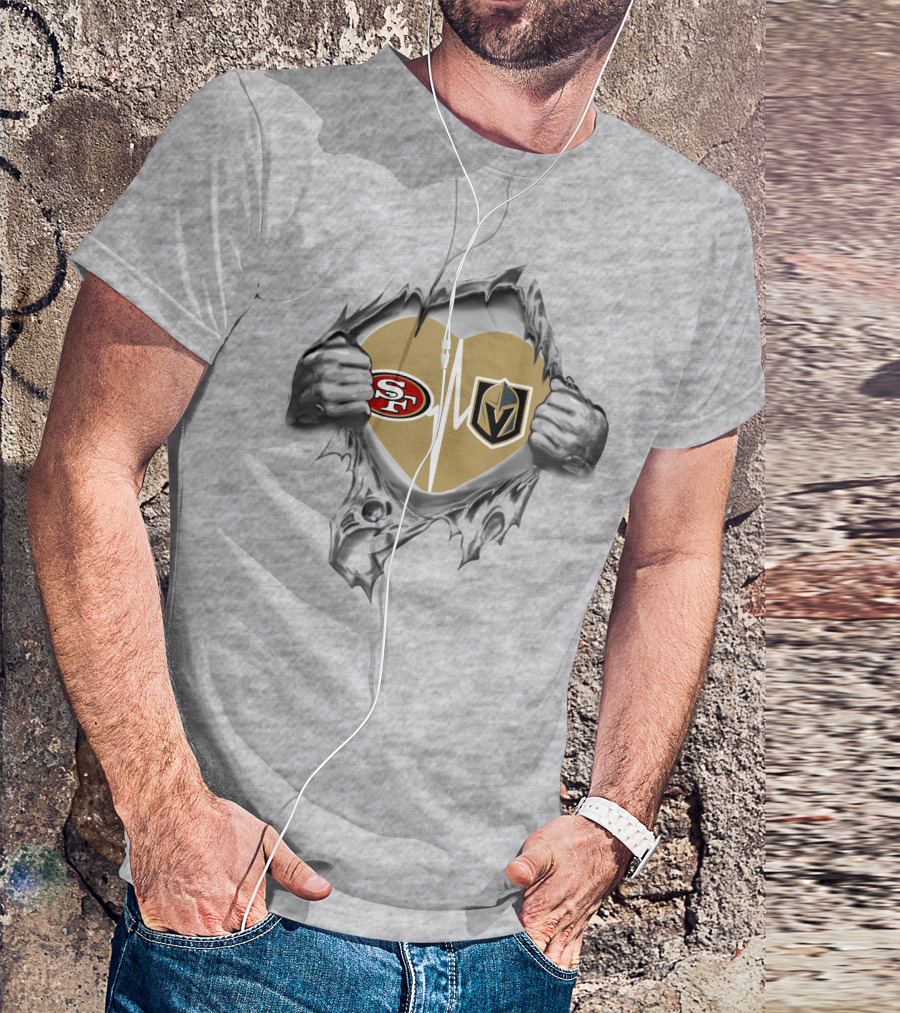 Golden Knights 49ers Heartbeat Passion Fan T-Shirt
