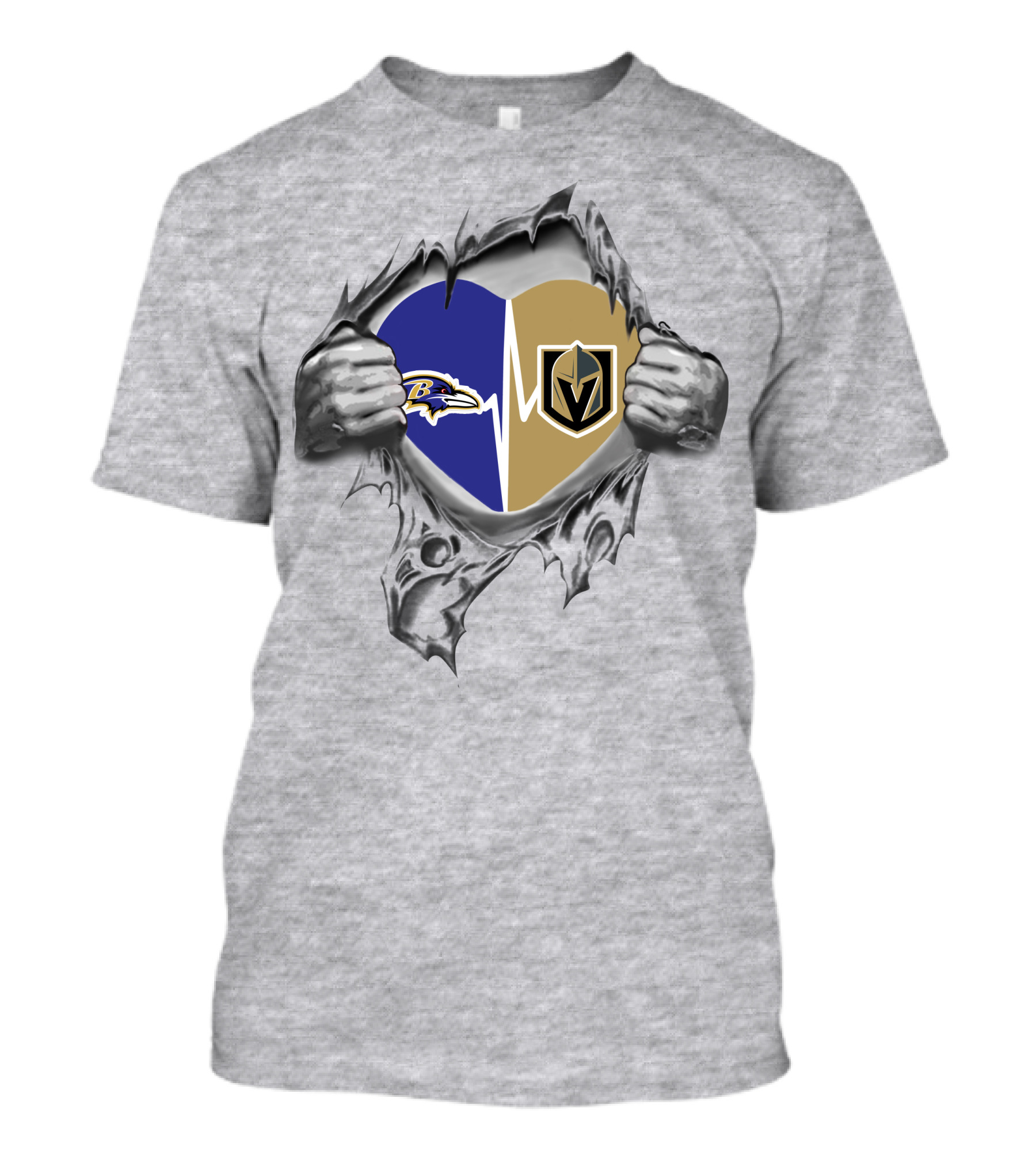 Golden Knights Ravens Heartbeat Loyalty T-Shirt