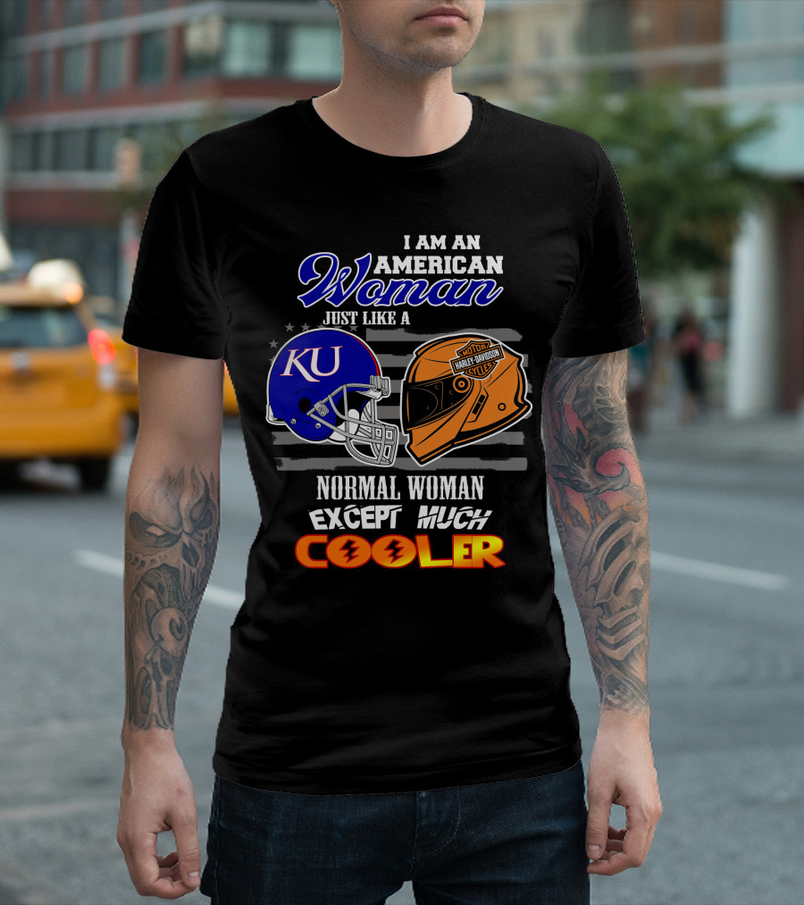 American Woman Ku Helmet Harley Davidson Cooler T-Shirt