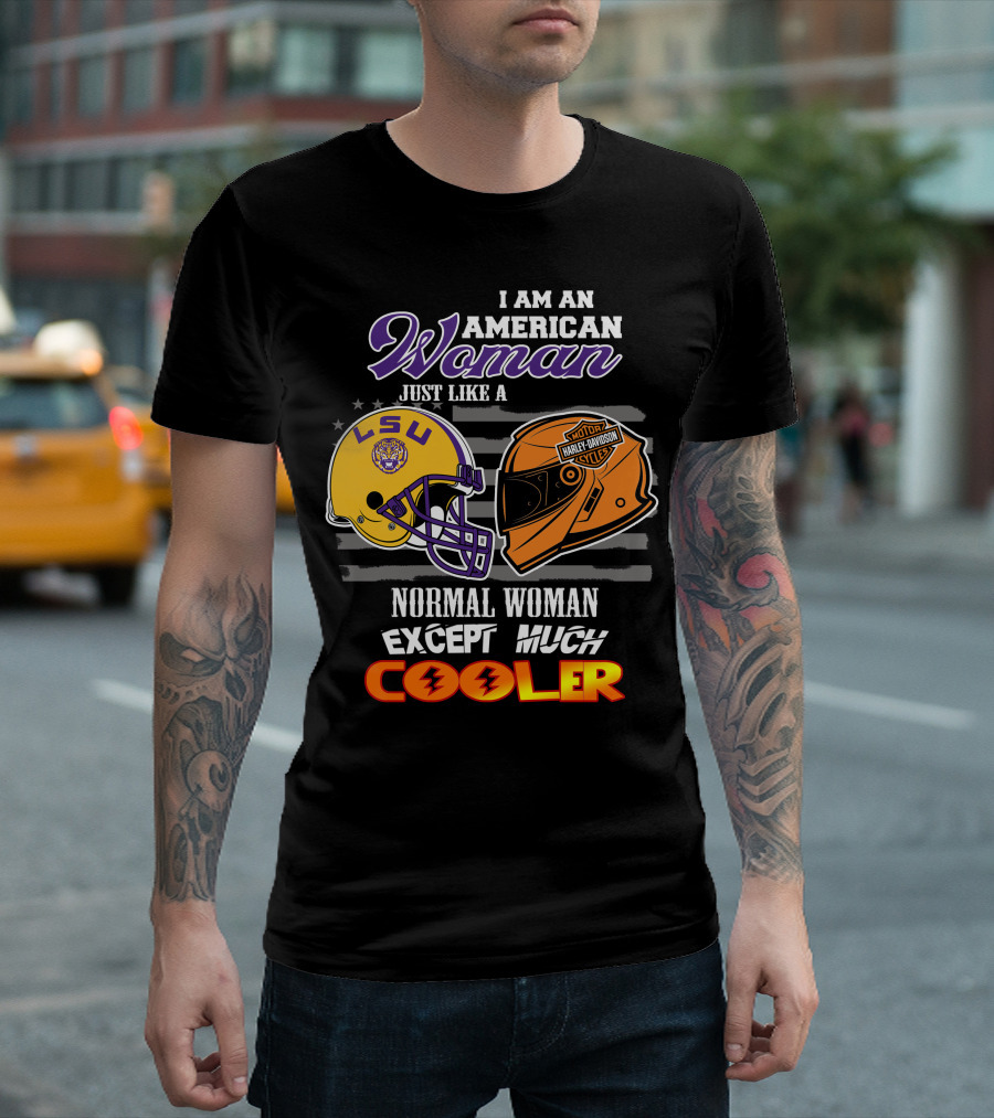 American Woman Lsu Tigers Harley Davidson Cooler T-Shirt