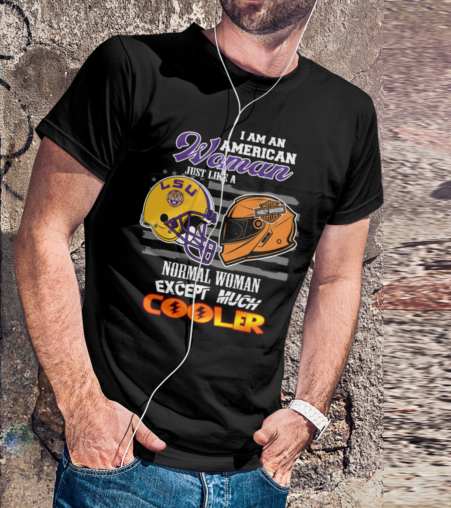 American Woman Lsu Tigers Harley Davidson Cooler T-Shirt