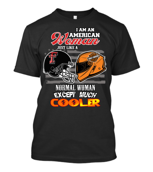 American Woman Texas Tech Harley Davidson Helmet Cooler T-Shirt