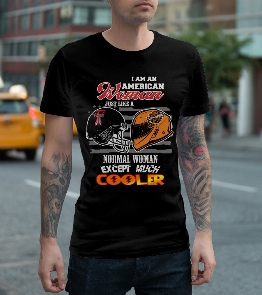 American Woman Texas Tech Harley Davidson Helmet Cooler T-Shirt