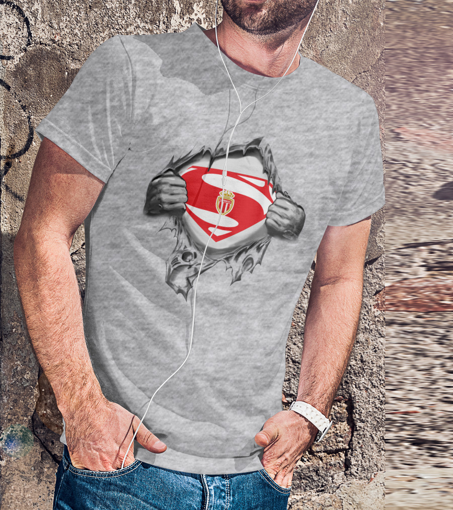 AS Monaco FC Superman Logo Reveal T-Shirt