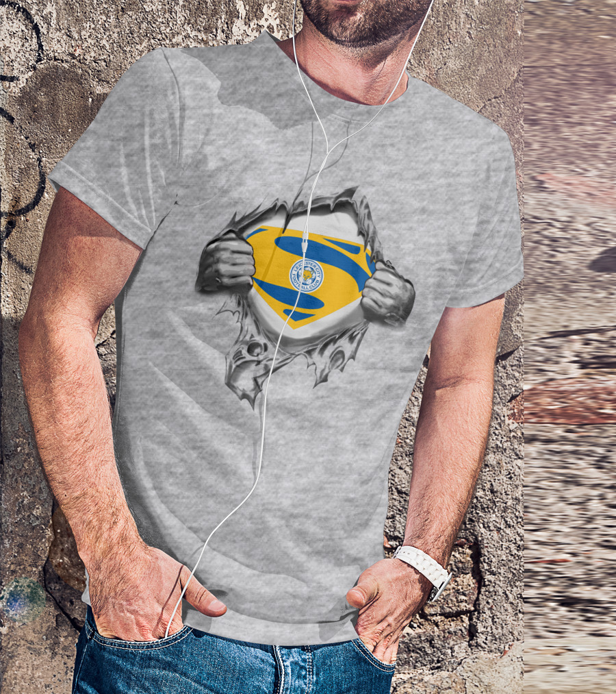 PL Leicester City Superman Crest Emblem T-Shirt