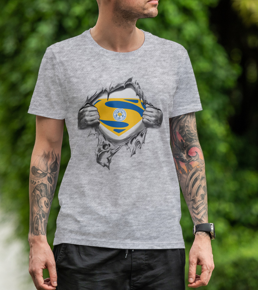 PL Leicester City Superman Crest Emblem T-Shirt