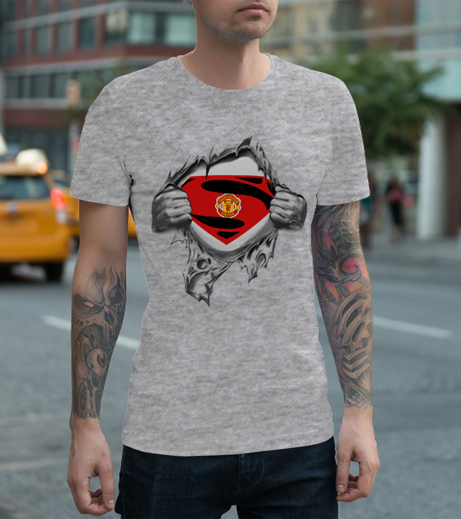Pl Manchester United Superman Logo Emblem With Iconic Crest T-Shirt