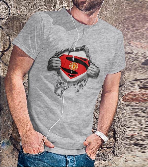 Pl Manchester United Superman Logo Emblem With Iconic Crest T-Shirt