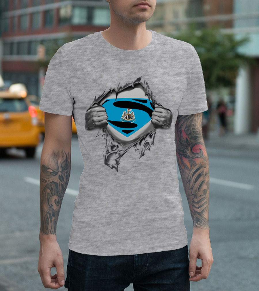 Newcastle United Superman Crest Logo Burst T-Shirt