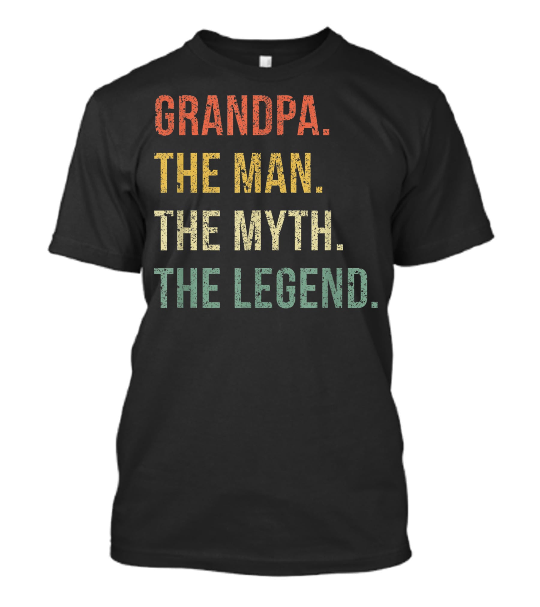 Grandpa The Man The Myth The Legend For Grandfathers Vintage Text T-Shirt