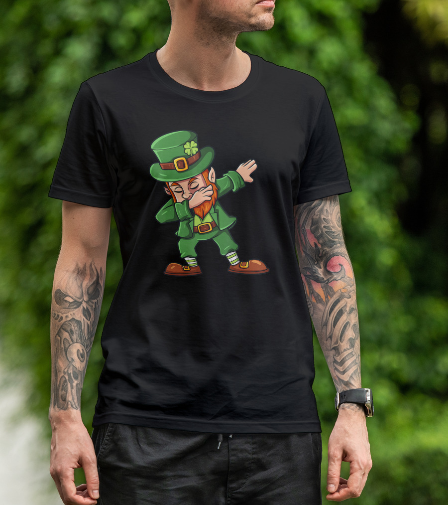 St Patricks Day Irish Leprechaun Dab Dance Iconic Lucky Shamrock T-Shirt